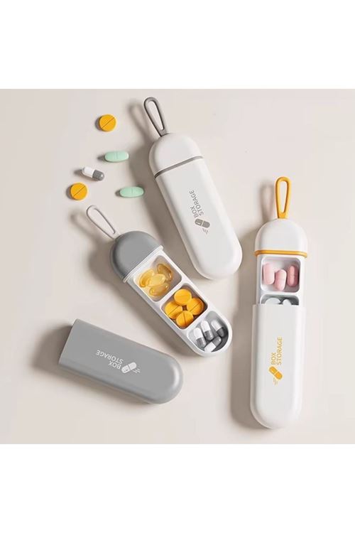 Tbl Dekor® 3 Bölmeli Taşınabilir Seyahat Tipi Hap Saklama Kutusu İlaç Saklama Kutusu