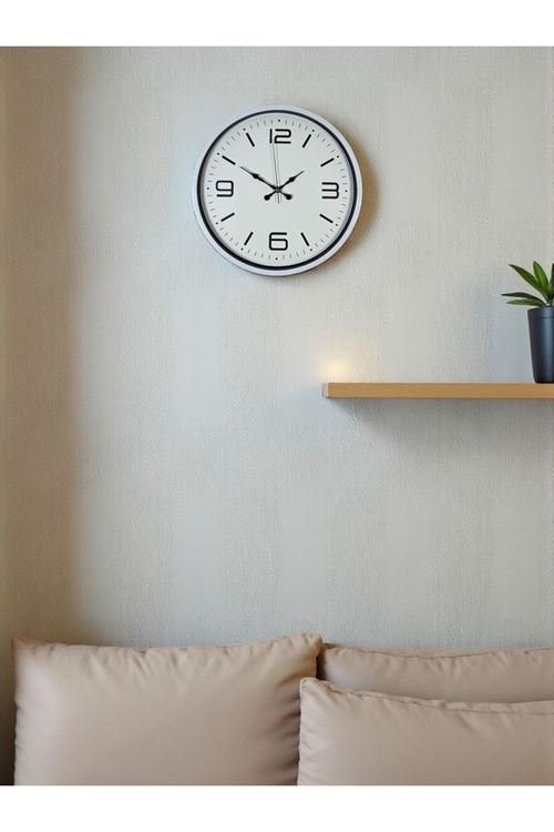 Zentime 36 Cm Beyaz Dekoratif Duvar Saati