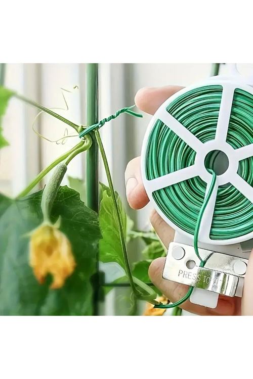 Tbl Dekor® 50 Metre Kendiliğinden Kesici Bıçaklı Bitki Saksı Kablo Sabitleme Teli