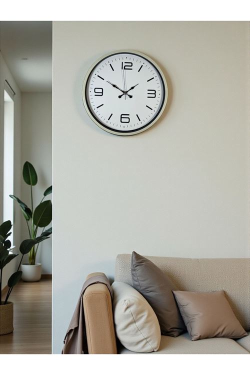 Zentime 36 Cm Krem Dekoratif Duvar Saati