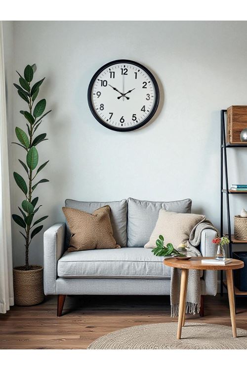 Zentime 36 Cm Siyah Dekoratif Duvar Saati