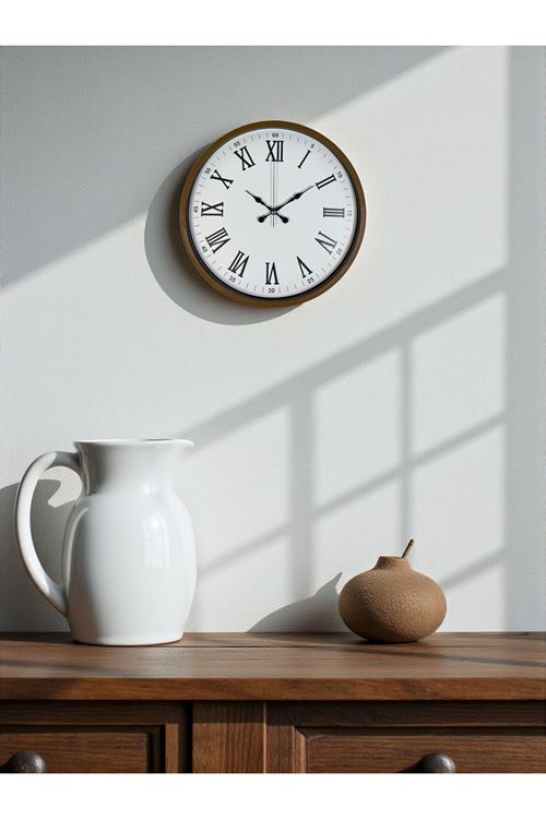 Zentime 36 Cm Kahverengi Dekoratif Duvar Saati