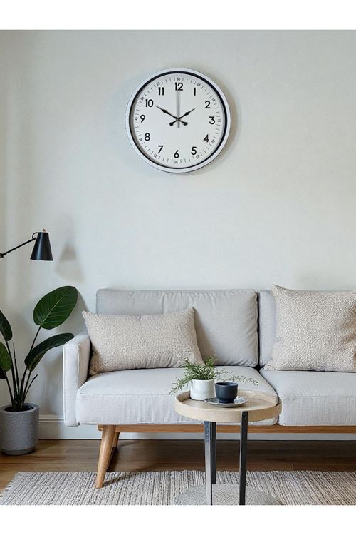 Zentime 36 Cm Beyaz Dekoratif Duvar Saati
