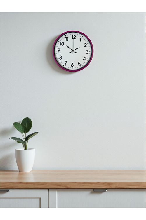 Zentime 36 Cm Pembe Dekoratif Duvar Saati