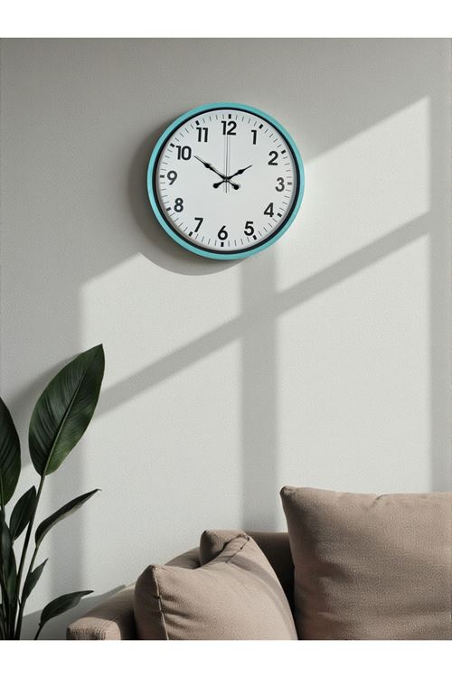 Zentime 36 Cm Turkuaz Dekoratif Duvar Saati