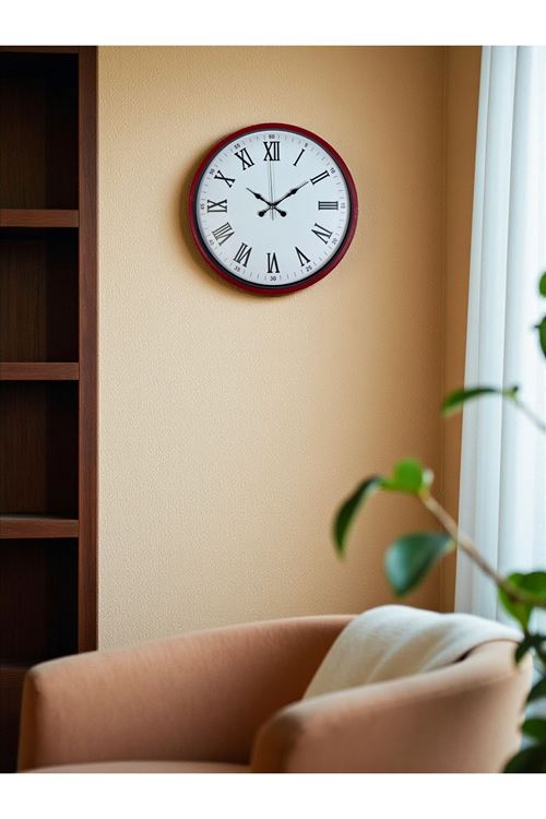 Zentime 36 Cm Kırmızı Dekoratif Duvar Saati