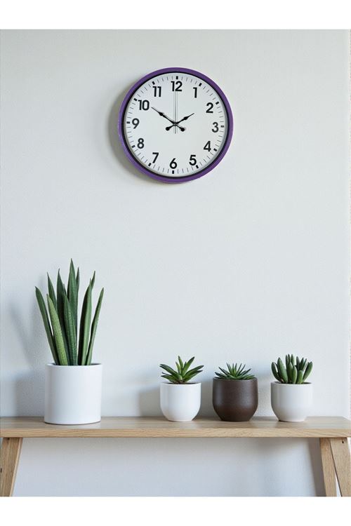 Zentime 36 Cm Mor Dekoratif Duvar Saati