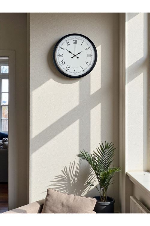 Zentime 36 Cm Siyah Dekoratif Duvar Saati