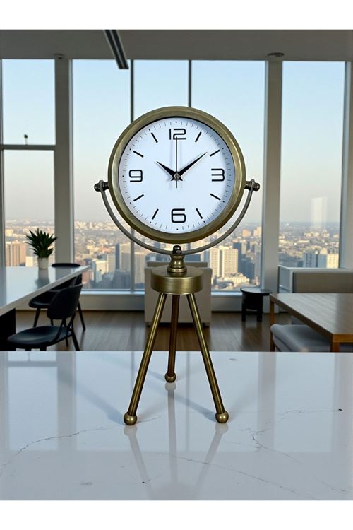 Zentime Eskitme Vintage Üç Ayaklı Masa Saati