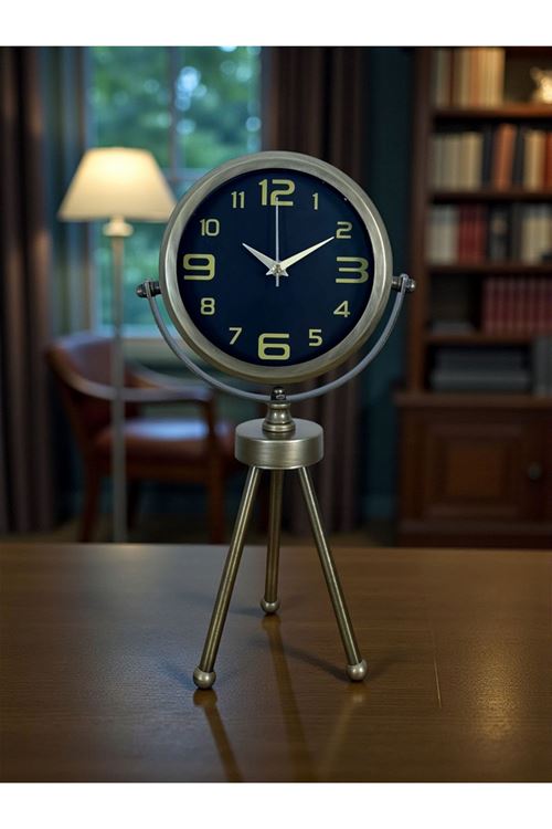 Zentime Eskitme Vintage Üç Ayaklı Masa Saati