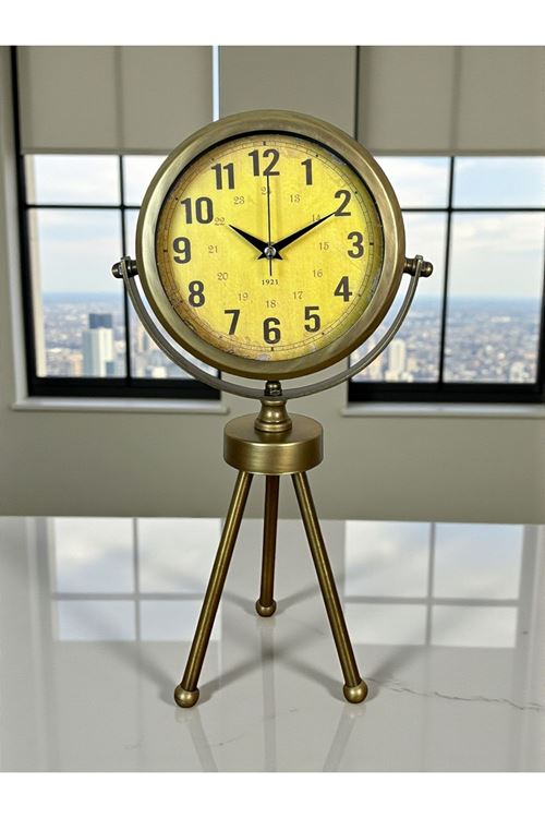 Zentime Eskitme Vintage Üç Ayaklı Masa Saati