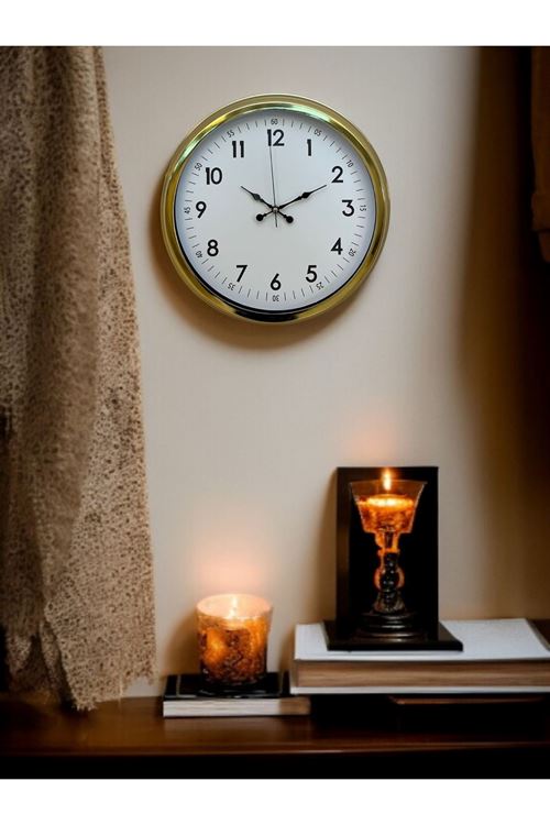 Zentime 40 Cm Gold Lüks Duvar Saati