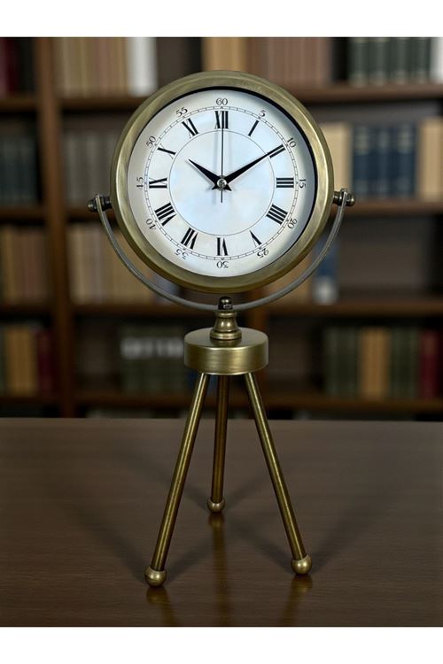 Zentime Eskitme Vintage Üç Ayaklı Masa Saati