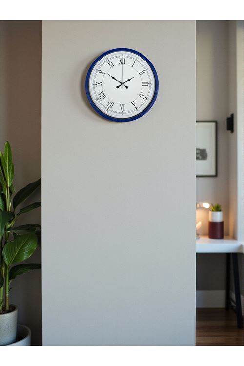 Zentime 36 Cm Lacivert Dekoratif Duvar Saati