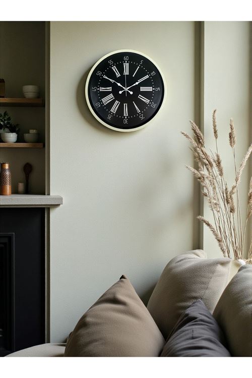 Zentime 36 Cm Krem Dekoratif Duvar Saati