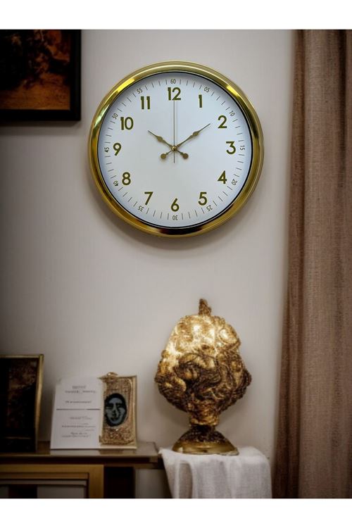 Zentime 40 Cm Gold Lüks Duvar Saati