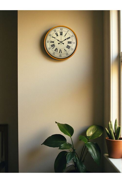 Zentime 36 Cm Turuncu Dekoratif Duvar Saati