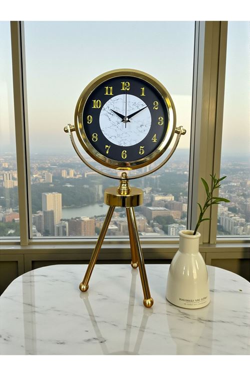 Zentime Gold Lüks Üç Ayaklı Masa Saati