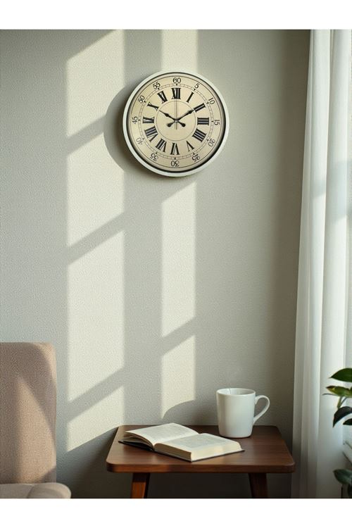 Zentime 36 Cm Sarı Dekoratif Duvar Saati