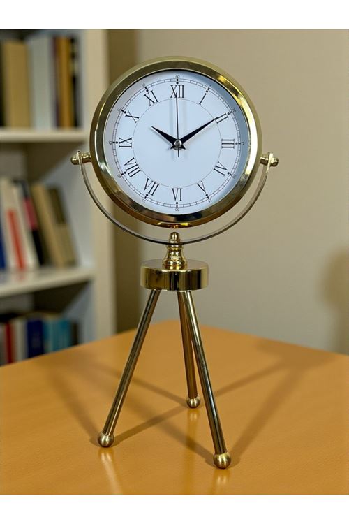 Zentime Gold Lüks Üç Ayaklı Masa Saati