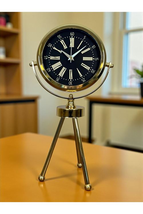 Zentime Gold Lüks Üç Ayaklı Masa Saati
