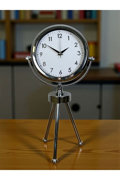 Zentime Krom Şık Üç Ayaklı Masa Saati