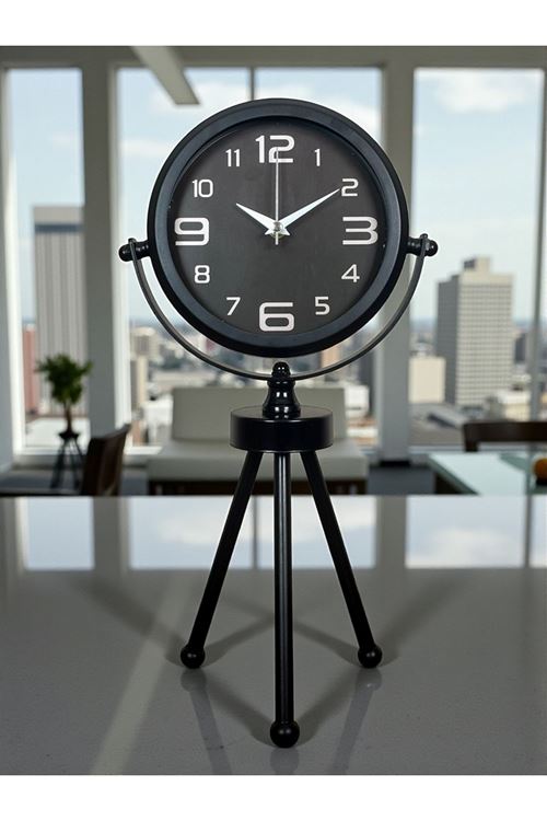 Zentime Siyah Zarif Üç Ayaklı Masa Saati