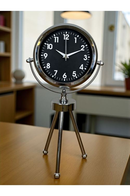 Zentime Krom Şık Üç Ayaklı Masa Saati
