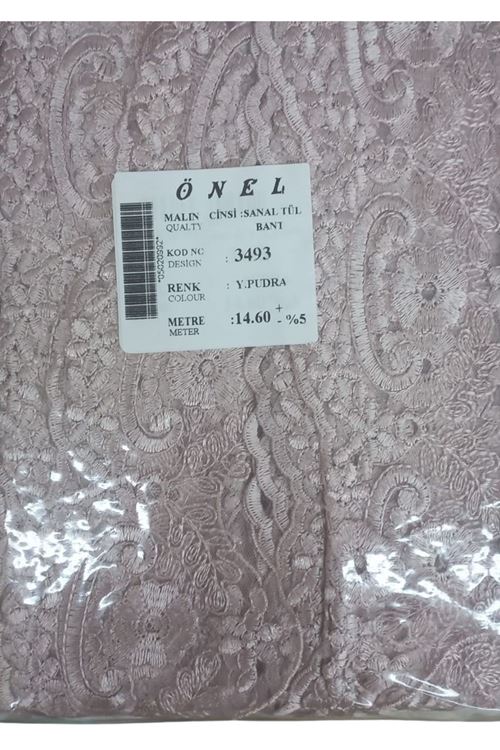 Dantel Polyester Sanal Tül Bant Y.Pudra 14,60 Metre En 6 cm ON-3493-PU