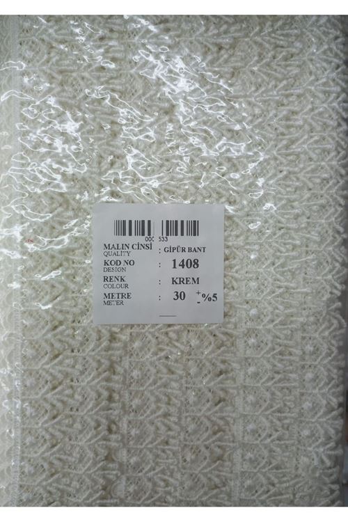 Dantel Polyester Güpür Bant Krem 30 Metre En 3 cm ON-1408-KR