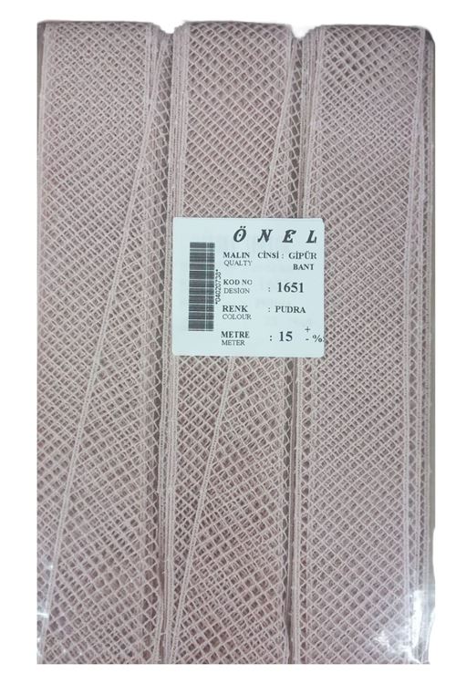 Dantel Polyester Güpür Bant Pudra 15 Metre En 3 cm ON-1651-PU