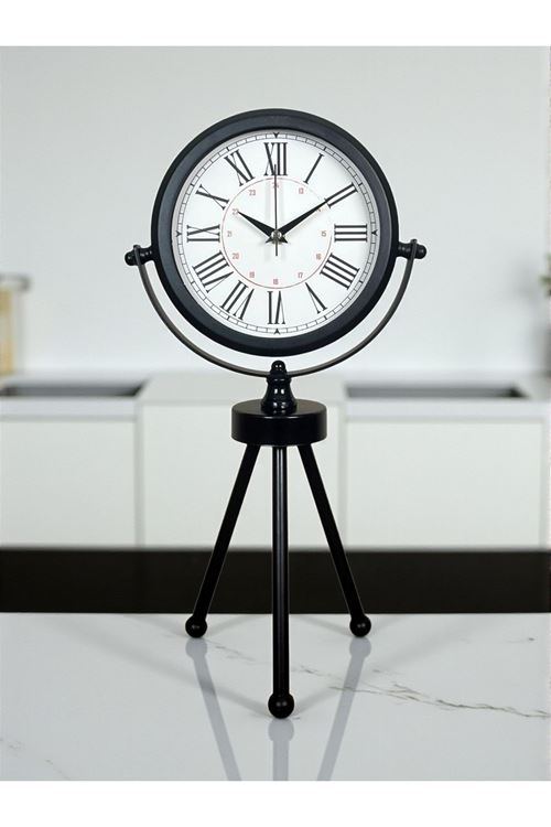 Zentime Siyah Zarif Üç Ayaklı Masa Saati