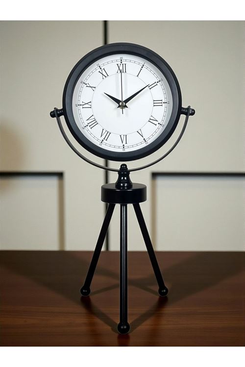 Zentime Siyah Zarif Üç Ayaklı Masa Saati