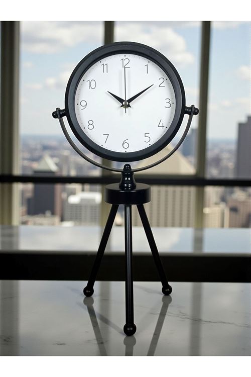 Zentime Siyah Zarif Üç Ayaklı Masa Saati