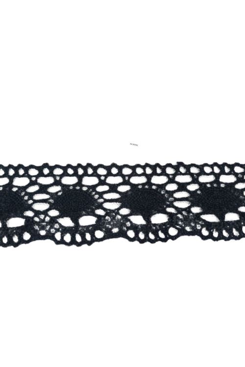 Kopanaki Dantel en 5 cm Badem Model Siyah 5 Metre