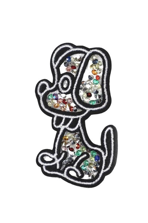 Aplike Ütü İle Yapışan Taşlı Sevimli Köpek Arma 3x5 cm