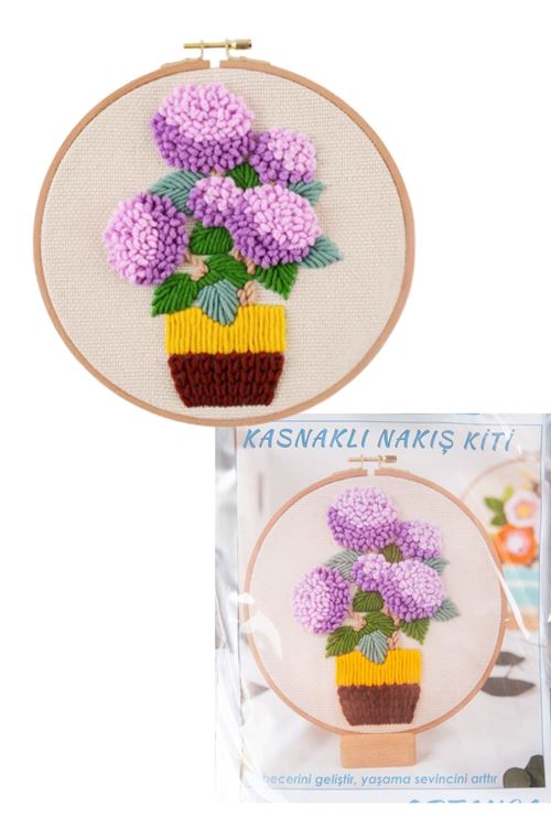 Nakış Kitleri Kasnaklı 13.5 X 18.8 cm Ortanca