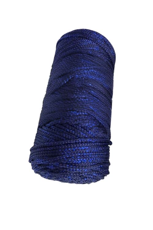 Makrome İpi 3mm Polyester Lacivert Simli