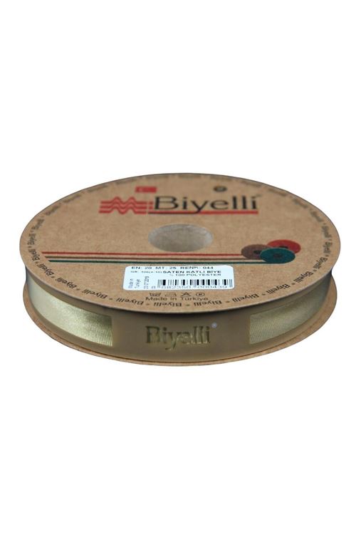Biye Saten Katlı 044 Yağ Rengi 2 cm 25 Metre %100 Polyester