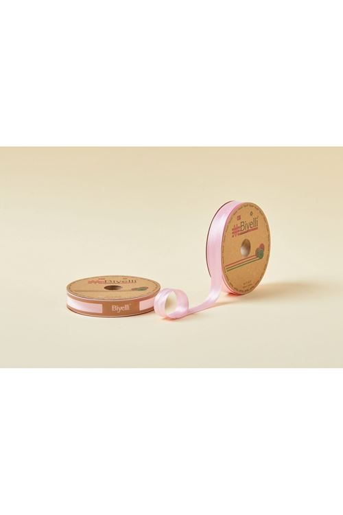 Biye Saten Katlı 007 Pembe 2 cm 25 Metre %100 Polyester