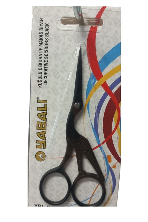 Nakış Makası Kuğulu Dekoratif Makas Siyah  YBL-045 Model 11