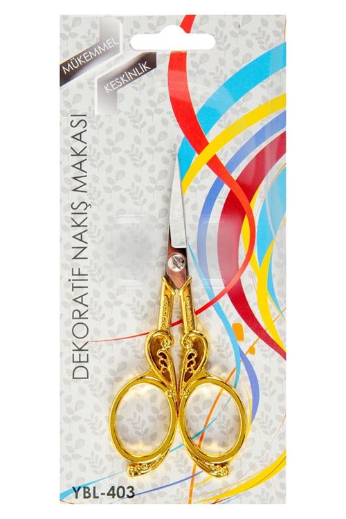 Nakış Makası Dekoratif Altın Kuğu YBL-403 Model 19