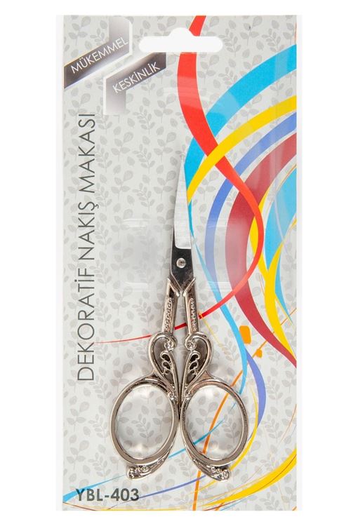 Nakış Makası Dekoratif Gümüş Kuğu YBL-403 Model 25