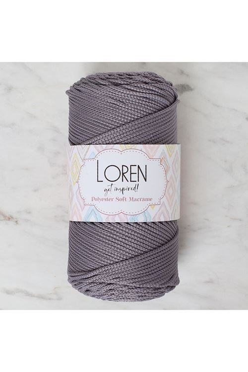 Loren Polyester Soft Macrame Gri El Örgü İpi - LM050 - 34448