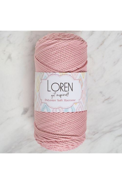 Loren Polyester Soft Macrame Pembe El Örgü İpi - LM042 - 34446