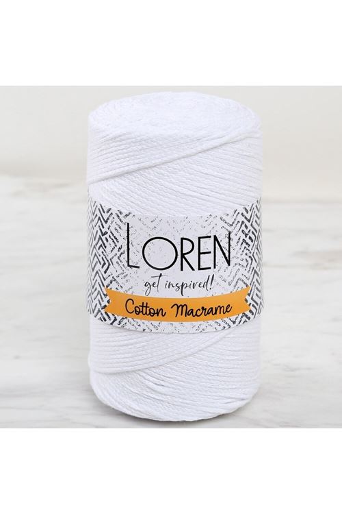 Loren Cotton Macrame Beyaz - R001 - 34366