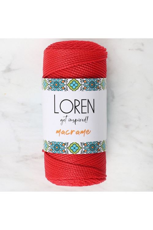 Loren Macrame Kırmızı El Örgü İpi - RM 0100 - 34334