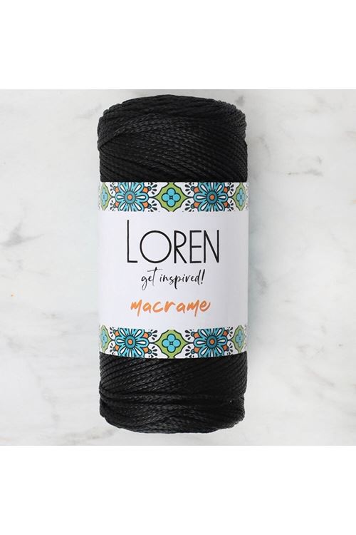 Loren Macrame Siyah El Örgü İpi - RM 001 - 34323