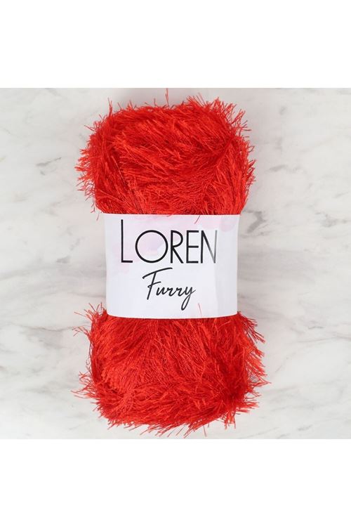 Loren Furry Kırmızı El Örgü İpi - RF025 - 34053