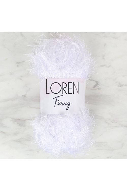 Loren Furry Beyaz El Örgü İpi - RF118 - 34067